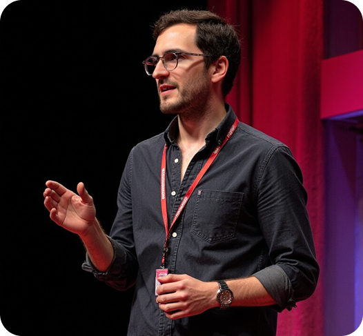 Founder speaking at conference