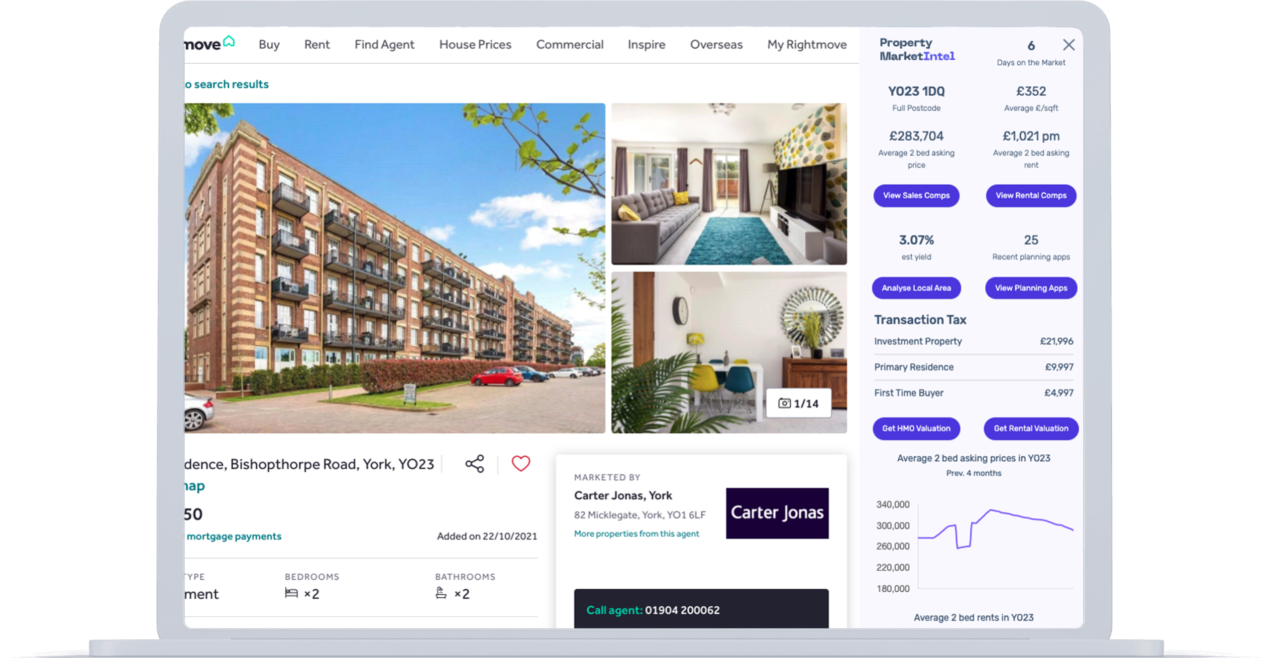 Property Market Intel's Chrome extension screenshot